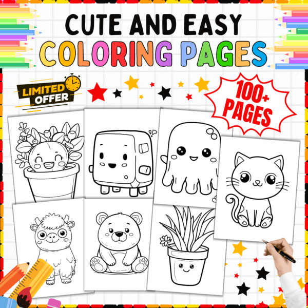 100+ coloring pages, coloring page collection, printable coloring PDF, stress relief coloring, coloring for adults and kids, A4 coloring pages, creative coloring therapy, mindfulness coloring, coloring book pages, digital coloring pages