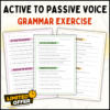 Active to Passive Voice Exercise Worksheet 8 Pages (PDF & Editable PPT)