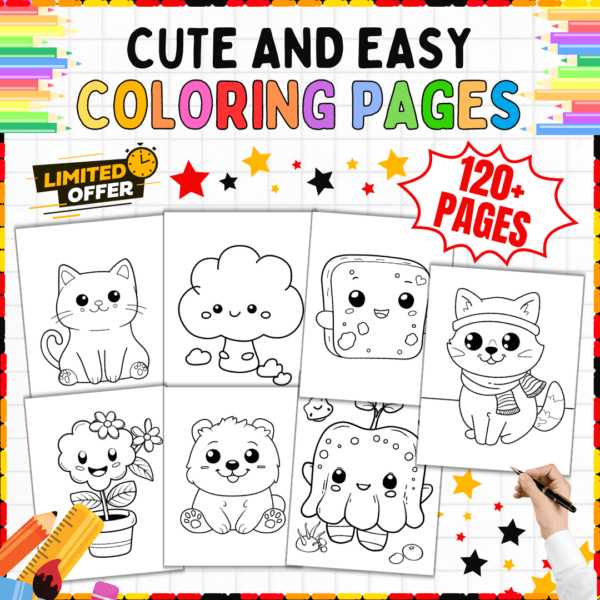 120+ coloring pages, kids coloring sheets, printable art, PreK-2 resources, easy coloring pages for kids, art for young children, fine motor skills, creative learning, coloring worksheets, free coloring pages, printable coloring PDF