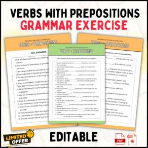 Business English Verbs with Prepositions Worksheet: Master Essential Business Communication Skills