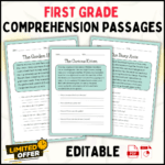 First Grade Reading Comprehension, Reading Passages for Kids, First Grade Activity Pack, PDF Reading Activities, Editable PPT Reading Pack, Comprehension Questions for First Grade, Reading Activities PDF, Reading Practice for First Graders, First Grade Literacy Activities