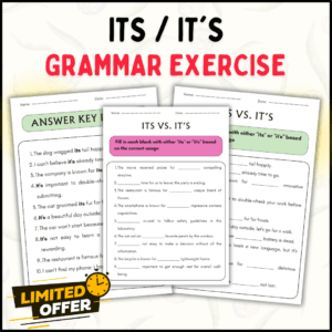 its vs it’s worksheet, its vs it’s grammar exercise, possessive vs contraction worksheets, English grammar worksheets, its it’s answer key, printable its vs it’s worksheets, grammar exercises for students, A4 grammar worksheet, editable PPT grammar exercise, grammar practice PDF