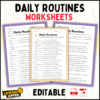 My Day in Review A Fill-in-the-Blanks Worksheet for Daily Routines (PPT + PDF).