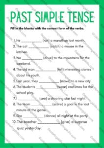 Past Simple Tense worksheet, grammar worksheet, past simple grammar exercises, editable past tense worksheet, printable grammar PDF, ESL grammar worksheet, verb tense practice, English grammar exercises, irregular verbs practice, classroom activities for past tense, past simple PPT editable