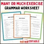 grammar worksheets, countable and uncountable nouns, many or much practice, English grammar exercises, PDF grammar worksheets, editable grammar PPT, grammar learning resources, English worksheets for students, teacher-approved grammar worksheets.