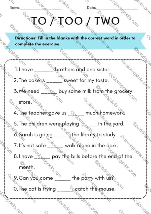 TO, TOO, TWO Grammar Exercise Worksheets, Homophone Worksheet Bundle, PDF grammar worksheets, grammar exercises to too two, homophone exercises, printable grammar worksheets, grammar worksheet for kids, classroom homophone worksheets, grammar for homeschool, grammar practice for students, PDF grammar exercises, too two grammar worksheet, English grammar homophones, to too two lesson, printable to too two exercises, editable PPT worksheets, language arts worksheets, homophones for classroom, grammar resources teachers, engaging homophone worksheets, worksheet bundle homophones.