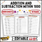 addition and subtraction within 1000, math activities for kids, homeschooling resources, classroom materials, math workbook, educational resources, math skills, place value, single-digit addition, two-digit addition, three-digit addition, word problems, practical applications, math practice, challenge exercises, addition, subtraction, math, activities, kids, homeschooling, classroom, workbook, educational, resources, skills, place value, single-digit, two-digit, three-digit, word problems, practical, practice, challenge