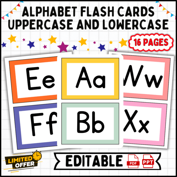 alphabet flash cards uppercase and lowercase, alphabet learning cards, printable flash cards, alphabet recognition, preschool alphabet practice, uppercase lowercase cards, ABC flash cards, alphabet teaching tools, editable alphabet cards, free resources, early literacy flash cards, Alphabet Learning, Flash Cards, Uppercase and Lowercase, Preschool Education, Early Literacy, Printable Flash Cards, ABC Practice, Classroom Resources, Editable Flash Cards, Homeschool