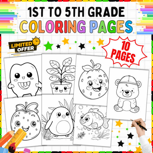 Coloring Pages for 1st-5th Grade, educational coloring sheets, printable coloring pages for kids, classroom activity sheets, coloring pages PDF, coloring activities for children, kids coloring book PDF, coloring sheets for learning, screen-free activities for kids, coloring pages for learning numbers and alphabets., coloring pages for kids, coloring pages for 1st grade, coloring pages for 5th grade, educational coloring, kids learning activities, creative kids activities, coloring sheets PDF, coloring pages for teachers, educational printables, screen-free kids activities