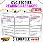 CVC reading passages, CVC words, phonics practice, early reading resource, CVC word list, CVC worksheets, PDF phonics worksheets, editable CVC PowerPoint, phonics for kids, reading passages for young learners, early literacy, CVC word families, kindergarten reading activities, printable CVC passages