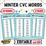 winter cvc words, CVC worksheets, phonics for kids, early reading worksheets, winter reading resources, CVC word list, PDF CVC worksheets, editable CVC PowerPoint, kindergarten phonics, literacy skills, phonics worksheets winter, printable phonics worksheets, preschool winter worksheets, reading practice CVC