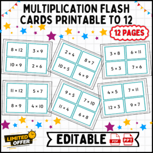 multiplication flash cards printable to 12, math flashcards, printable multiplication cards, learn multiplication tables, 12-page multiplication cards, educational resources, classroom flashcards, printable math tools, Multiplication flashcards, Printable math resources, Math tools for kids, Educational printables, Flashcards for classrooms, Fun math learning, Kids multiplication games