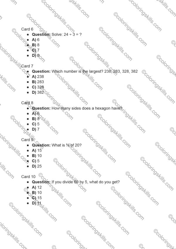 🌟 3rd Grade Math Test Prep Task Cards - Complete Math Review Practice Set with Answer Key 📚