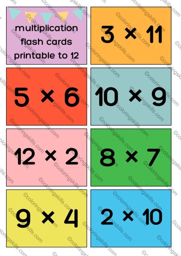 multiplication flash cards, math flash cards, printable multiplication cards, multiplication tables to 12, homeschool math resources, math tools for teachers, flash cards PDF download, multiplication games