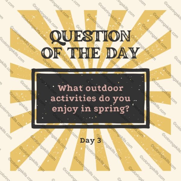 spring questions, question of the day, classroom activities, spring-themed, educational resources, critical thinking, morning meetings, journal prompts, icebreakers, class discussions, teacher resources, student engagement, spring activities, spring flowers, signs of spring, spring animals, educational tools, classroom community, free resources, printable cards, digital cards, remote learning, homeschooling