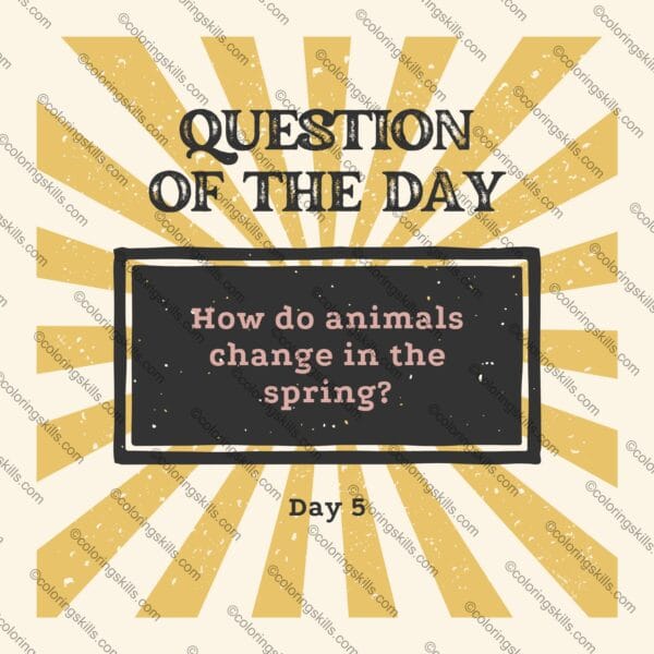 spring questions, question of the day, classroom activities, spring-themed, educational resources, critical thinking, morning meetings, journal prompts, icebreakers, class discussions, teacher resources, student engagement, spring activities, spring flowers, signs of spring, spring animals, educational tools, classroom community, free resources, printable cards, digital cards, remote learning, homeschooling