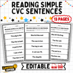 reading simple cvc sentences, cvc sentences for kids, early literacy workbook, reading fluency activities, printable reading exercises, beginner reader sentences, phonics-based learning, classroom reading materials, homeschooling resources, fun educational activities for kids, CVC sentences, phonics, early reading, kids learning, literacy workbook, beginner readers, homeschooling, educational resources, printable activities, classroom tools