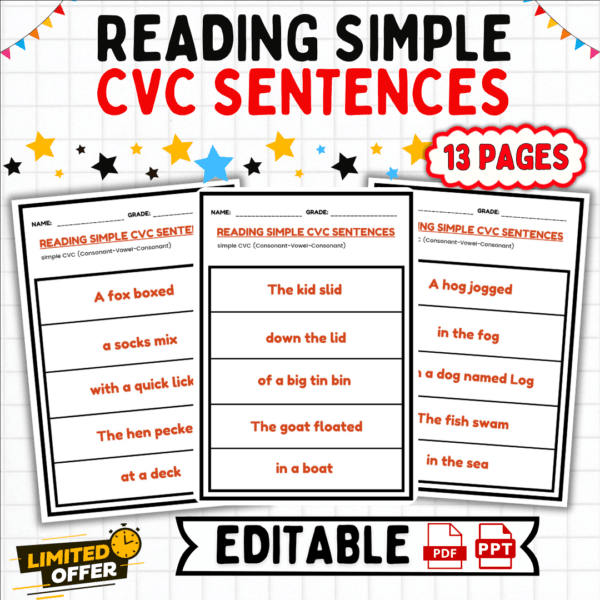 reading simple cvc sentences, cvc sentence workbook, kids reading activities, beginner reading workbook, educational workbook for kids, early literacy tools, fun learning for kids, cvc words workbook, homeschool resources, classroom materials, reading simple cvc sentences, kids learning, beginner reading, cvc workbook, literacy for children, classroom tools, homeschool activities, phonics fun, early reading exercises