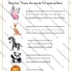 Animal sight word tracing worksheets,Animal word tracing for kids,Sight word tracing animals,Preschool sight words animals,Animal handwriting practice worksheets,Fine motor skills tracing,Animal tracing activities,Kindergarten animal word tracing,A4 size animal worksheets,Fun learning worksheets animals