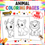 100 Animals Bundle Coloring Pages, animal coloring pages for kids, fun activities for PreK-5th, educational coloring pages, animal-themed coloring sheets, printable coloring pages for kids, A4 animal coloring book, PDF coloring pages for children, creative activities for kids, animal habitat coloring pages