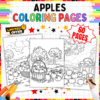 Apples Coloring Pages for Kids, Back-to-School Apple Activities, Fall Coloring Pages for PreK-3rd, Educational Apple Themed Coloring Sheets