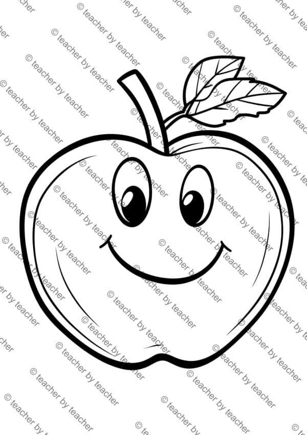 Apple Coloring Pages, Fall Coloring Pages for Kids, Educational Coloring Sheets, Coloring Books for Children