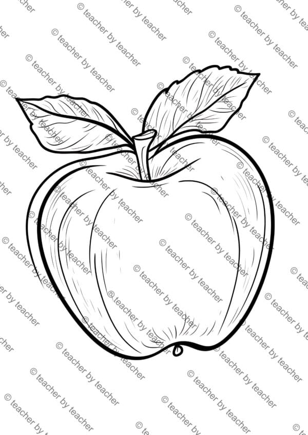 Apple Coloring Pages, Fall Coloring Pages for Kids, Educational Coloring Sheets, Coloring Books for Children