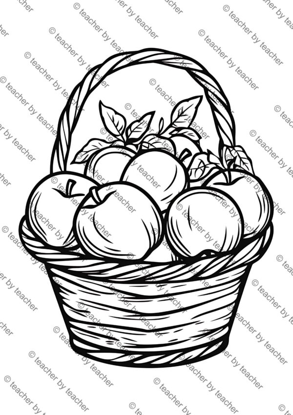 Apple Coloring Pages, Fall Coloring Pages for Kids, Educational Coloring Sheets, Coloring Books for Children