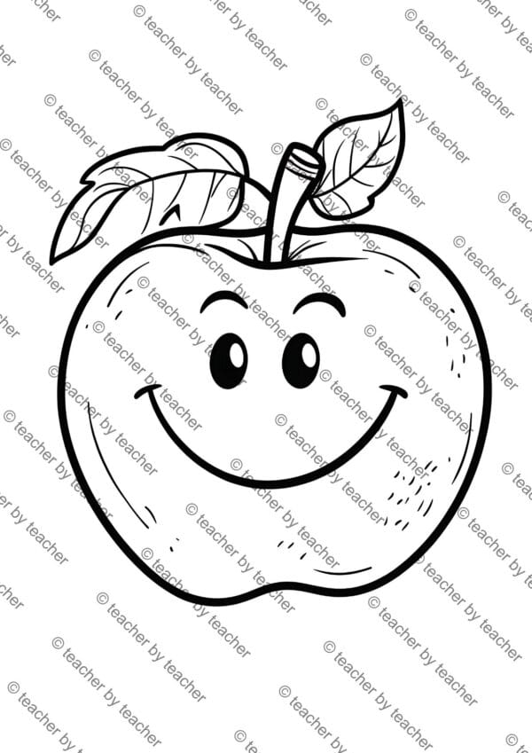 Apple Coloring Pages, Fall Coloring Pages for Kids, Educational Coloring Sheets, Coloring Books for Children