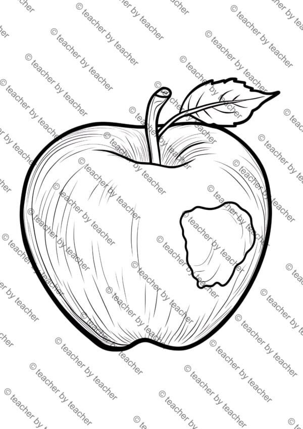 Apple Coloring Pages, Fall Coloring Pages for Kids, Educational Coloring Sheets, Coloring Books for Children