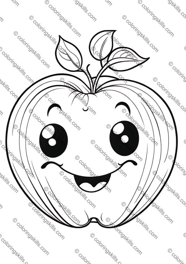 Apples Coloring Pages for Kids, Back-to-School Apple Activities, Autumn Apple Coloring Sheets, Educational Apple Coloring Pages for PreK-2nd Grade