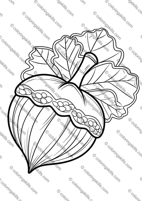 Acorn Coloring Pages Fall Themed Coloring Sheets for PreK-2nd Grade Autumn Art