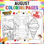 August Coloring Pages, Summer & Back to School Coloring Sheets, Printable Coloring Pages for Kids, Fun Educational Coloring Printables, PDF Coloring Pages for August, A4 Printable Coloring Book, Seasonal Coloring Activities, 80-Page Coloring Pack, Back to School Art Printables, Summer Holiday Coloring Fun