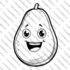 Avocado Coloring Pages, Cute Kawaii Avocado, Fun Fruit Activity for Kids, Avocado Coloring Sheets, Printable Avocado Coloring Pages, Kawaii Food Coloring Pages, Healthy Food Coloring Activity, Preschool Fruit Coloring Pages, Avocado Art Printables, Digital Coloring Pages for Kids