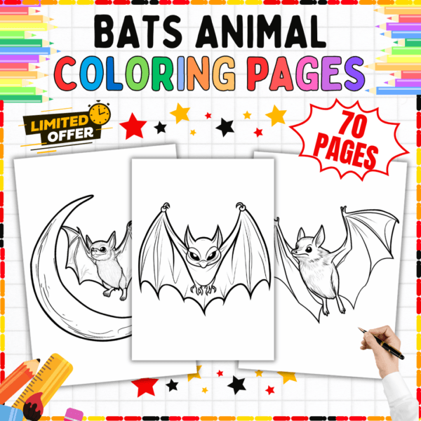 Bats Coloring Pages, Fun Animal Printables, Kids Science Activity, Nocturnal Animals Coloring Sheets, Bat Printables for Kids, Wildlife Coloring Pages, Educational Bat Worksheets, Printable Bat Activity, Nature Study Coloring Pages, STEM Animal Printables, Flying Bats Coloring Pages, Bat Life Cycle Coloring Sheets, Creative Learning Printables, Science and Art Activity, Bat Anatomy Coloring Pages