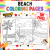 Beach coloring pages, summer coloring sheets for kids, ocean-themed coloring book, printable beach coloring pages, seaside activity sheets, fun summer printables, kids' beach coloring activities, marine life coloring pages, coastal scene coloring sheets, beach vacation coloring printables