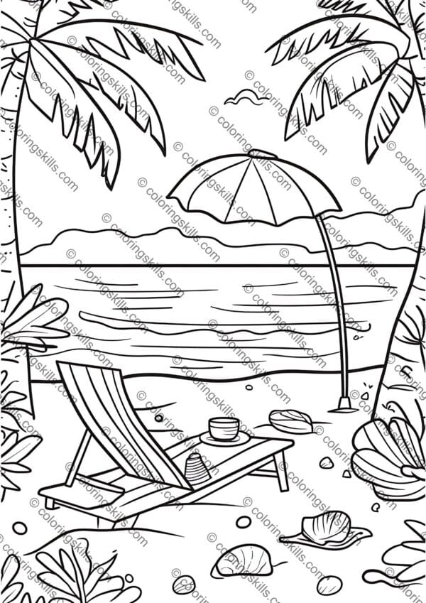 Beach Coloring Pages, Ocean Coloring Pages, Seashell Coloring Sheets, Summer Activity Printables, Beach Scene Coloring, Printable Beach Coloring Pages, Relaxing Ocean Coloring, Coastal Theme Coloring Pages, Marine Life Coloring Sheets, Kids Beach Coloring Pages, Adult Beach Coloring Pages, Summer Fun Coloring, Beach Holiday Activity, Digital Coloring Pages, Seaside Coloring Book