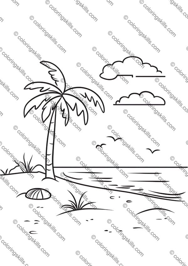 Beach Coloring Pages, Ocean Coloring Pages, Seashell Coloring Sheets, Summer Activity Printables, Beach Scene Coloring, Printable Beach Coloring Pages, Relaxing Ocean Coloring, Coastal Theme Coloring Pages, Marine Life Coloring Sheets, Kids Beach Coloring Pages, Adult Beach Coloring Pages, Summer Fun Coloring, Beach Holiday Activity, Digital Coloring Pages, Seaside Coloring Book