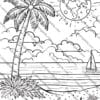 Beach Coloring Pages, Summer Fun Coloring Sheets, Printable Beach Coloring Pages, Ocean Coloring Pages, Beach-Themed Coloring Printables, Coastal Coloring Sheets, Tropical Beach Coloring Pages, Summer Vacation Coloring Pages, Relaxing Beach Coloring Printables, Seaside Coloring Pages for Kids & Adults