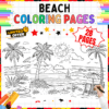 Beach Coloring Pages, Summer Fun Coloring Sheets, Printable Beach Coloring Pages, Ocean Coloring Pages, Beach-Themed Coloring Printables, Coastal Coloring Sheets, Tropical Beach Coloring Pages, Summer Vacation Coloring Pages, Relaxing Beach Coloring Printables, Seaside Coloring Pages for Kids & Adults