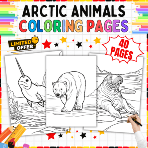 Arctic Animals Coloring Pages, Arctic Wildlife Coloring Sheets, Polar Animal Coloring Book, Educational Arctic Coloring Activity, Printable Arctic Animal Art, Arctic Creatures Coloring PDF, Kids Arctic Coloring Pages, Homeschool Arctic Animals Activity, Winter Wildlife Coloring Pages, Arctic Animals Learning Resource