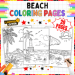 Beach Coloring Pages, Summer Activity for Kids, Printable Coloring Sheets, Ocean Theme Coloring Pages, Fun Summer Printables, Sea Life Coloring Pages, Beach Day Activity, Kids Beach Printables, Sandcastle Coloring Pages, Tropical Coloring Sheets, Marine Life Coloring Pages, Seashell Coloring Pages, Summer Art for Kids, Creative Beach Activities, Printable Beach Crafts