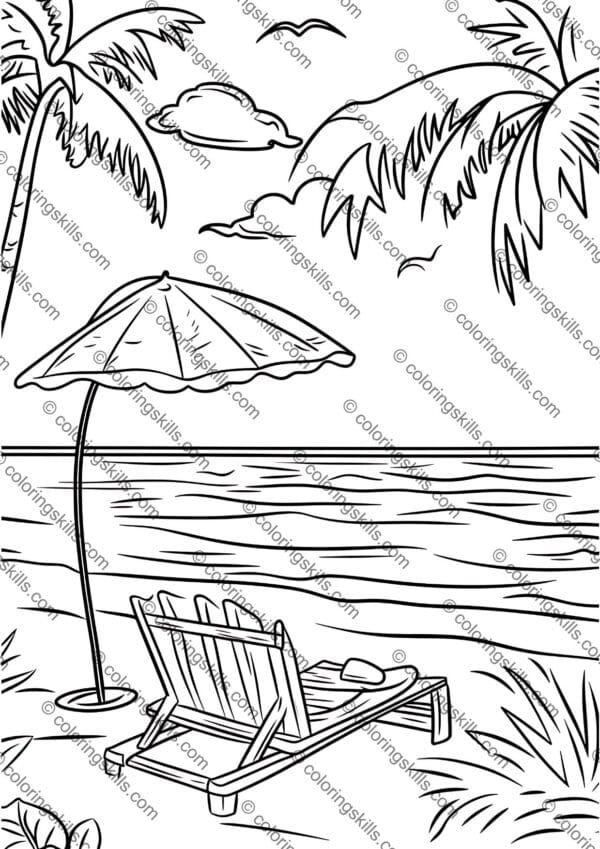 Beach Coloring Pages, Summer Activity for Kids, Printable Coloring Sheets, Ocean Theme Coloring Pages, Fun Summer Printables, Sea Life Coloring Pages, Beach Day Activity, Kids Beach Printables, Sandcastle Coloring Pages, Tropical Coloring Sheets, Marine Life Coloring Pages, Seashell Coloring Pages, Summer Art for Kids, Creative Beach Activities, Printable Beach Crafts